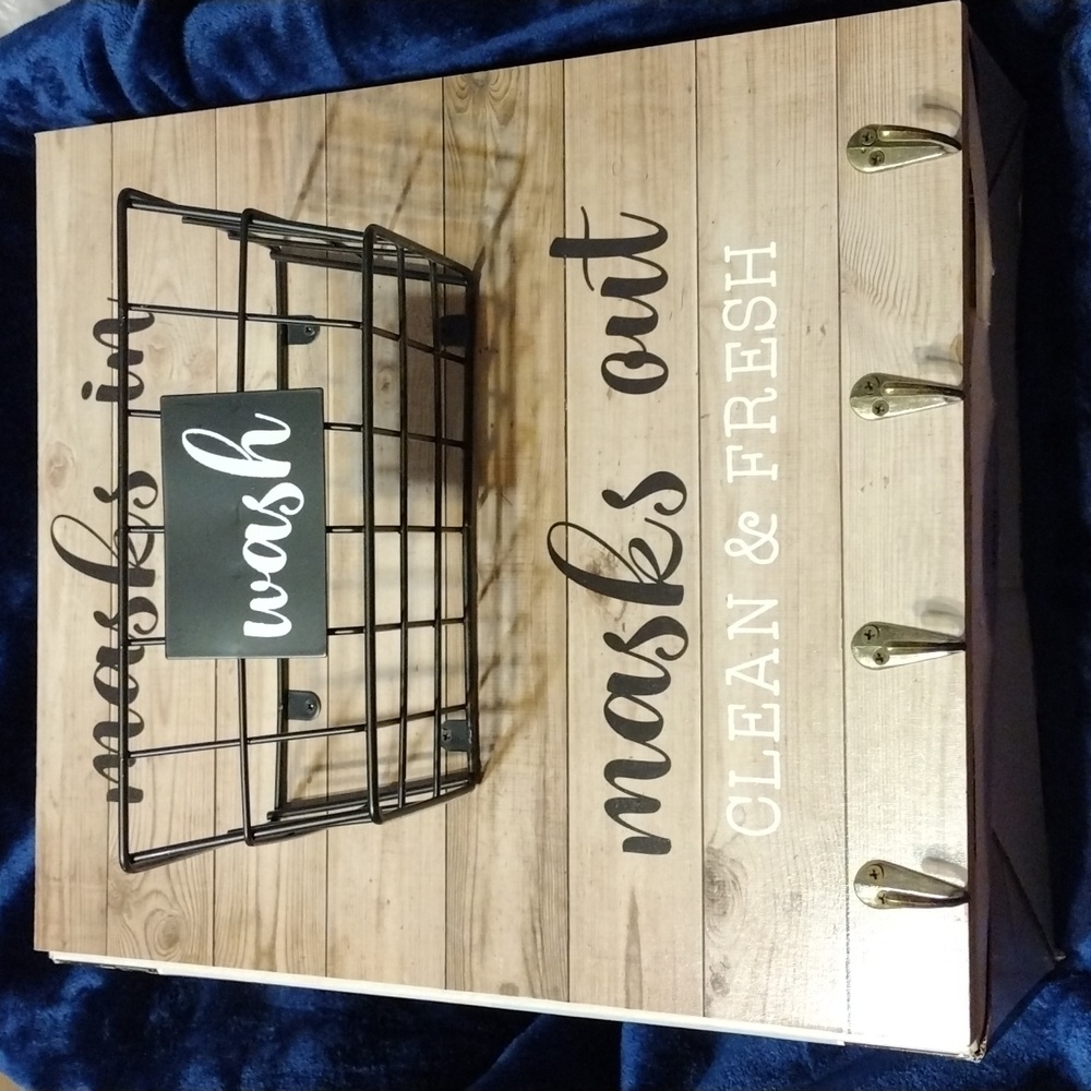 Mask Basket & Hooks Storage